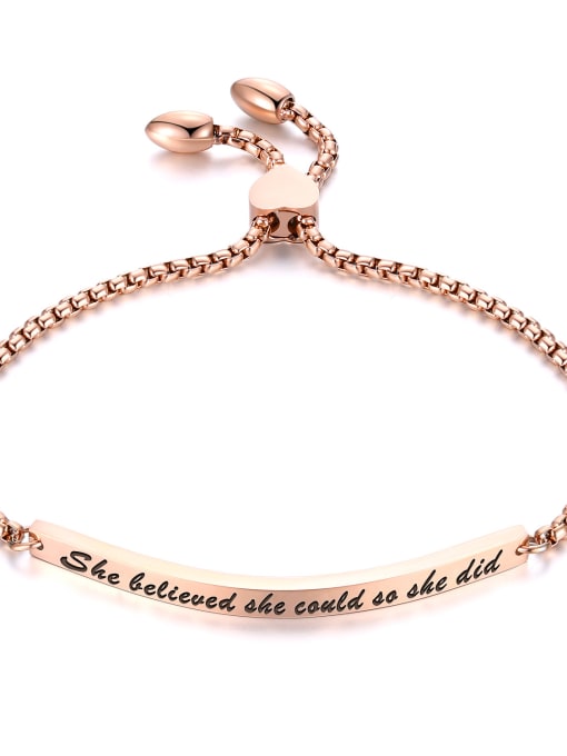 946-[Rose Gold] Stainless Steel With Rose Gold Plated Personality Chain Bracelets